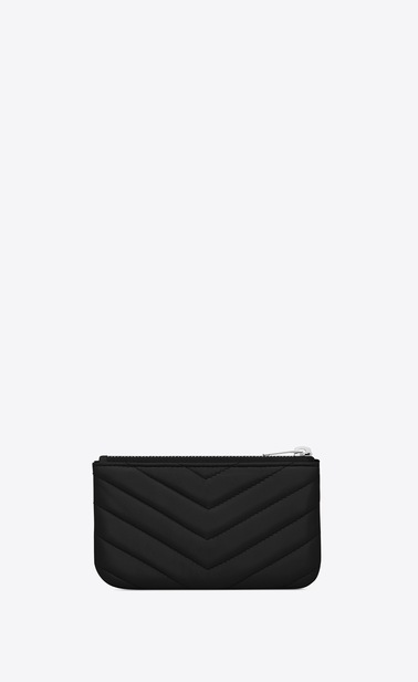 monogram key pouch in matelassé leather